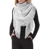imageZando Plaid Blanket Thick Winter Scarf Tartan Chunky Wrap Oversized Shawl Cape ScarvesL White Grey Scarf
