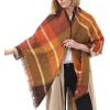 imageZando Plaid Blanket Thick Winter Scarf Tartan Chunky Wrap Oversized Shawl Cape ScarvesM Brown Blanket