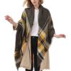 imageZando Plaid Blanket Thick Winter Scarf Tartan Chunky Wrap Oversized Shawl Cape ScarvesO Yellow Green Scarf