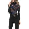 imageZando Plaid Blanket Thick Winter Scarf Tartan Chunky Wrap Oversized Shawl Cape ScarvesP Navy Blue Scarf