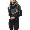 imageZando Plaid Blanket Thick Winter Scarf Tartan Chunky Wrap Oversized Shawl Cape ScarvesS Winter Grey Scarf