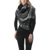 imageZando Plaid Blanket Thick Winter Scarf Tartan Chunky Wrap Oversized Shawl Cape ScarvesS Winter Grey Scarf