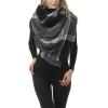 imageZando Plaid Blanket Thick Winter Scarf Tartan Chunky Wrap Oversized Shawl Cape ScarvesS Winter Grey Scarf