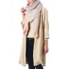 imageZando Plaid Blanket Thick Winter Scarf Tartan Chunky Wrap Oversized Shawl Cape ScarvesT Light Pink Grey