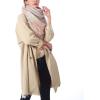imageZando Plaid Blanket Thick Winter Scarf Tartan Chunky Wrap Oversized Shawl Cape ScarvesT Light Pink Grey