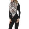 imageZando Plaid Blanket Thick Winter Scarf Tartan Chunky Wrap Oversized Shawl Cape ScarvesU Grey Beige Scarf