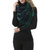 imageZando Plaid Blanket Thick Winter Scarf Tartan Chunky Wrap Oversized Shawl Cape ScarvesX Green Blue