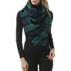 imageZando Plaid Blanket Thick Winter Scarf Tartan Chunky Wrap Oversized Shawl Cape ScarvesX Green Blue