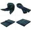 imageZando Plaid Blanket Thick Winter Scarf Tartan Chunky Wrap Oversized Shawl Cape ScarvesX Green Blue