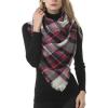 imageZando Plaid Blanket Thick Winter Scarf Tartan Chunky Wrap Oversized Shawl Cape ScarvesYy Green Rose Tartan Scarf