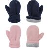 imageZando Toddler Gloves Kids Winter Gloves Fleece Lined Gloves Baby MittensNavy  Pink