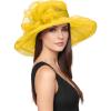 imageZando Kentucky Derby Hats for Women Church Hats for Women Organza Victorian Hat Fancy Tea Party Hats Wedding FascinatorYellow