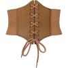 imageZando Lace up Pirate Corset Belt for Women Vintage Renaissance Waist Belt Elastic Belt for Daily Cosplay Halloween CostumeBrown