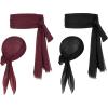imageZando Pirate Halloween Costume Women Men Pirate Head Scarf Bandana Headband Hat Pirate Sash Belt Accessories for Cosplay02 Wine Red  Black