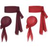 imageZando Pirate Halloween Costume Women Men Pirate Head Scarf Bandana Headband Hat Pirate Sash Belt Accessories for Cosplay02 Wine Red  Red