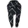 imageZando Plaid Blanket Thick Winter Scarf Tartan Chunky Wrap Oversized Shawl Cape ScarvesK Classic Black Scarf