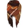 imageZando Plaid Blanket Thick Winter Scarf Tartan Chunky Wrap Oversized Shawl Cape ScarvesM Brown Blanket