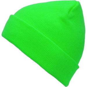 imageZando Beanie Hats for Men Winter Knit Beanies Women Fisherman Hat Unisex Daliy Beanie for Men Slouchy Skull Caps for MenFluorescent Green