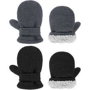 imageZando Toddler Gloves Kids Winter Gloves Fleece Lined Gloves Baby MittensBlack  Dark Grey