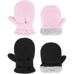 imageZando Toddler Gloves Kids Winter Gloves Fleece Lined Gloves Baby MittensBlack  Pink