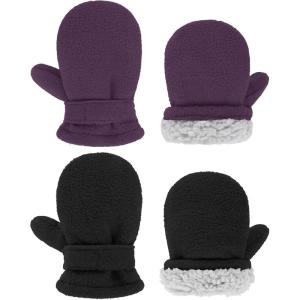 imageZando Toddler Gloves Kids Winter Gloves Fleece Lined Gloves Baby MittensBlack  Purple