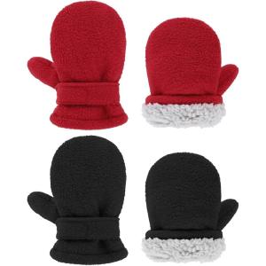 imageZando Toddler Gloves Kids Winter Gloves Fleece Lined Gloves Baby MittensBlack  Red