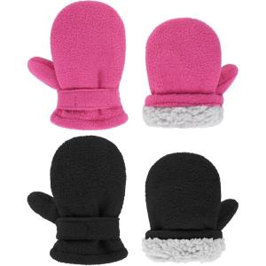 imageZando Toddler Gloves Kids Winter Gloves Fleece Lined Gloves Baby MittensBlack  Rose Red