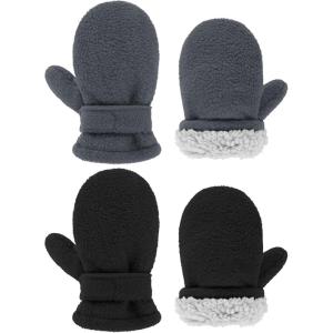 imageZando Toddler Gloves Kids Winter Gloves Fleece Lined Gloves Baby MittensKids Black  Dark Grey