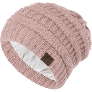 imageZando Unisex Satin Lined Beanie for Women Men Cute Winter Hats for Women Fashionable Skull Knit Hat Warm Beanies Hats02 Red