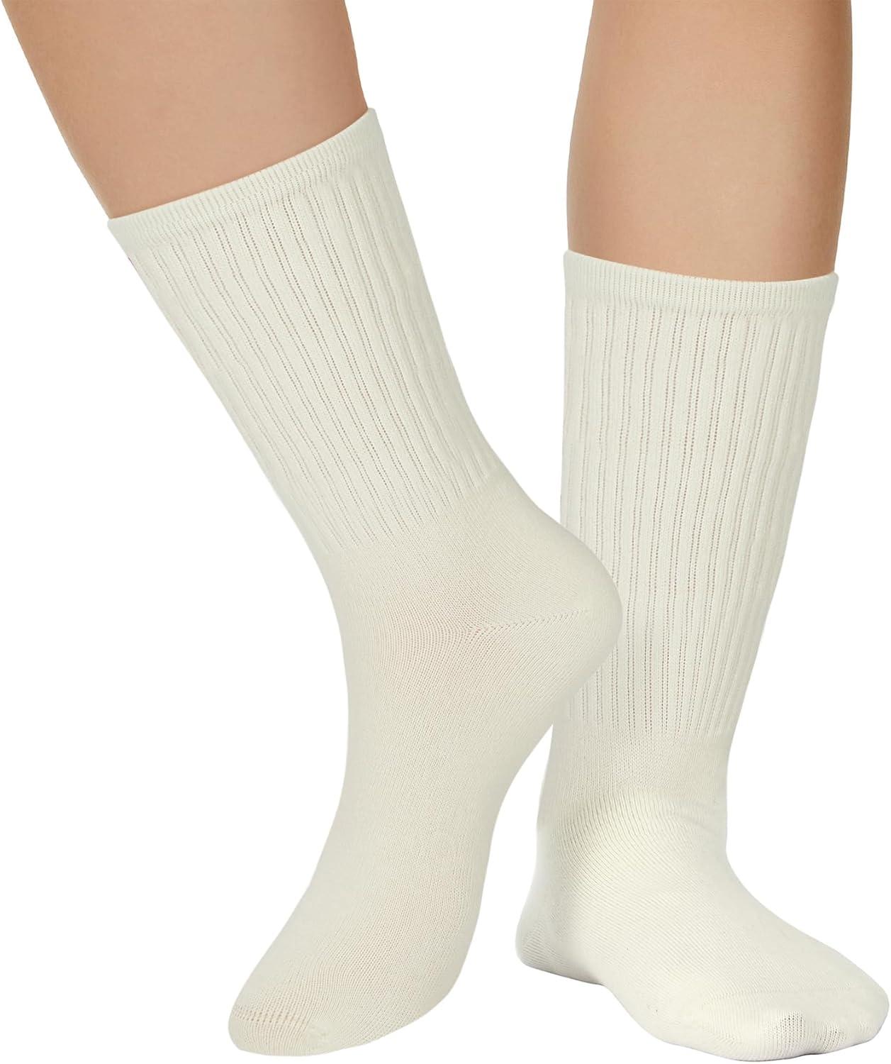 imageZando Socks for Women Striped Retro Crew Socks for Women Vintage Calf Socks Sporty Calf Socks Casual Cotton Womens SocksWhite