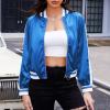 imageZando Bomber Jacket Women Lightweight Cropped Jacket Zip Up Casual Striped Jacket Trendy Outerwear Windbreaker with PocketsNavy Blue
