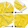 imageZando Bomber Jacket Women Lightweight Cropped Jacket Zip Up Casual Striped Jacket Trendy Outerwear Windbreaker with PocketsYellow