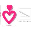 imageZando Double Heart Earrings Dangle Statement Earrings for Women 80s Jewelry Accessory Party Valentine Mothers Day GiftHot Pink Earrings