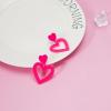 imageZando Double Heart Earrings Dangle Statement Earrings for Women 80s Jewelry Accessory Party Valentine Mothers Day GiftHot Pink Earrings