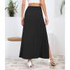 imageZando Maxi Skirt with Slit Skirt for Women High Slit Skirt for Women Split Skirts for Women Double Slit SkirtBlack
