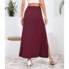imageZando Maxi Skirt with Slit Skirt for Women High Slit Skirt for Women Split Skirts for Women Double Slit SkirtWine Red