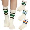 imageZando Novelty Socks for Women Striped Retro Vintage Casual Crew Socks Cotton Socks Women Sporty Calf Socks3 Black Greenblue Greenblue Orange