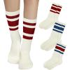 imageZando Novelty Socks for Women Striped Retro Vintage Casual Crew Socks Cotton Socks Women Sporty Calf Socks3 Long Redbluered Blue