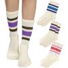 imageZando Novelty Socks for Women Striped Retro Vintage Casual Crew Socks Cotton Socks Women Sporty Calf Socks3 Pinkbrown Purplepurple Blue