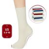 imageZando Novelty Socks for Women Striped Retro Vintage Casual Crew Socks Cotton Socks Women Sporty Calf Socks3 White