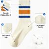 imageZando Novelty Socks for Women Striped Retro Vintage Casual Crew Socks Cotton Socks Women Sporty Calf Socks6 Black Greenblack Yellowblue Redblue Greenblue Orangenavy Red