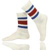 imageZando Novelty Socks for Women Striped Retro Vintage Casual Crew Socks Cotton Socks Women Sporty Calf SocksBlue Red