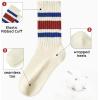 imageZando Novelty Socks for Women Striped Retro Vintage Casual Crew Socks Cotton Socks Women Sporty Calf SocksBlue Red