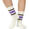 imageZando Novelty Socks for Women Striped Retro Vintage Casual Crew Socks Cotton Socks Women Sporty Calf SocksBrown Purple