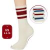 imageZando Novelty Socks for Women Striped Retro Vintage Casual Crew Socks Cotton Socks Women Sporty Calf SocksLong Red