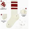 imageZando Novelty Socks for Women Striped Retro Vintage Casual Crew Socks Cotton Socks Women Sporty Calf SocksLong Red