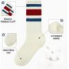 imageZando Novelty Socks for Women Striped Retro Vintage Casual Crew Socks Cotton Socks Women Sporty Calf SocksLong Red Blue