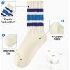 imageZando Novelty Socks for Women Striped Retro Vintage Casual Crew Socks Cotton Socks Women Sporty Calf SocksPurple Blue