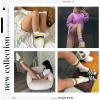 imageZando Novelty Socks for Women Striped Retro Vintage Casual Crew Socks Cotton Socks Women Sporty Calf SocksPurple Blue