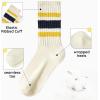imageZando Novelty Socks for Women Striped Retro Vintage Casual Crew Socks Cotton Socks Women Sporty Calf SocksYellow Black